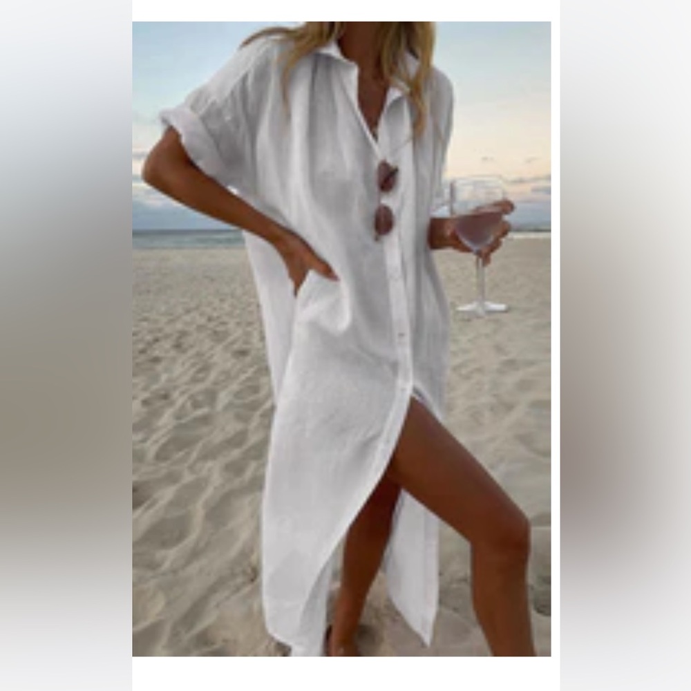 NWOT A Simple Concept Maxi Shirt Dress- O/S
